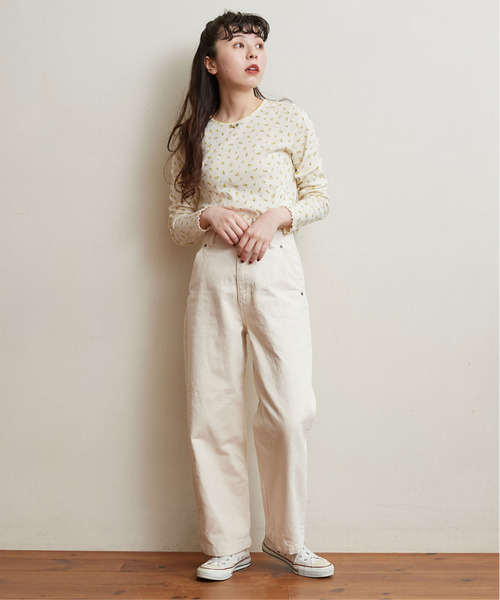 My Fav. CHILD WOMAN(マイファブチャイルドウーマン)の「13.5OZ ホワイトデニムハイウエストパンツ(デニムパンツ・レディース・アイボリー・38/36)」の12枚目の写真