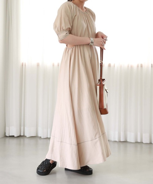 archives（アルシーヴ）の「配色ステッチカットアウトワンピース（ワンピース・レディース・ブラック/ベージュ/オレンジ・MEDIUM）」の21枚目の写真