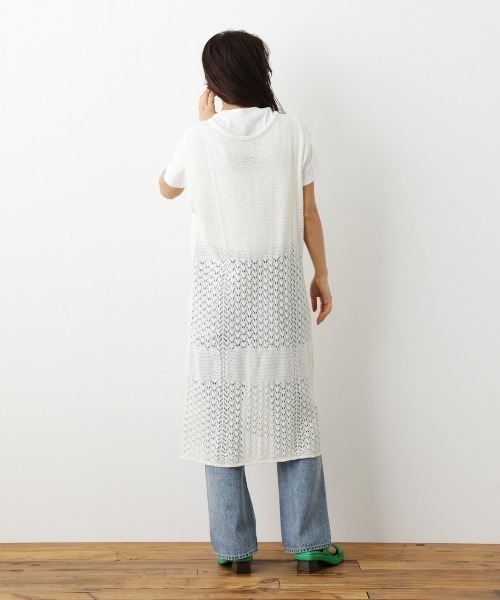 RODEO CROWNS WIDE BOWL（ロデオクラウンズワイドボウル）の「2WAYシアーニットベスト（ベスト・レディース・オフホワイト/ブラック/ライム・FREE）」の21枚目の写真