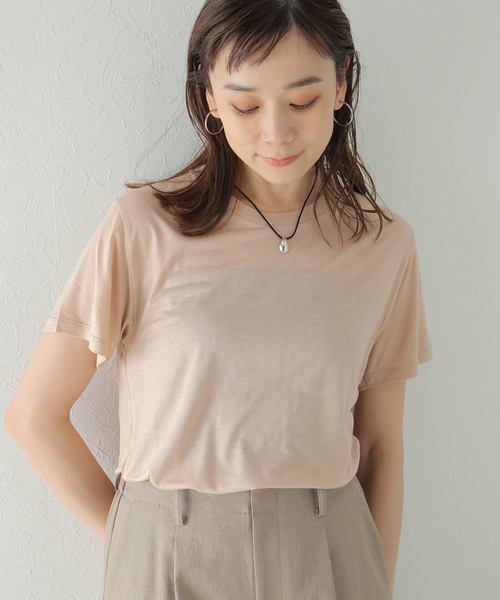 ベースレンジ baserange パイルT ベージュ plage（プラージュ）の「【BASERANGE/ベースレンジ】Tシャツ（T