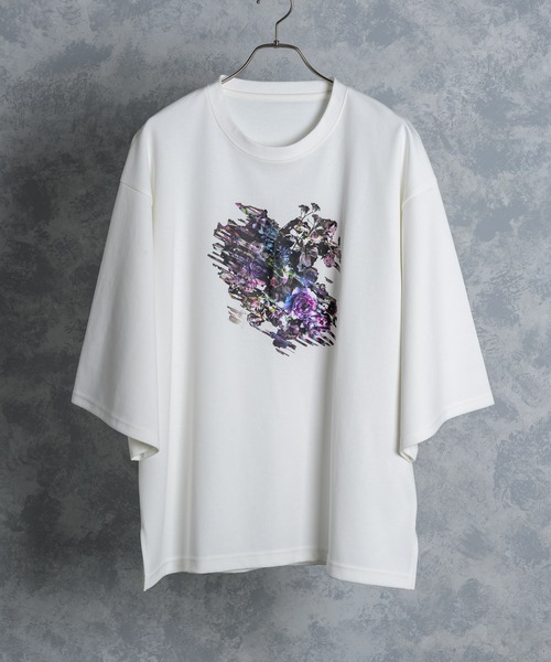 KUUUPY（クーピー）の「Flower Scratch Print Big Tee - フラワースクラッチプリントビッグTシャツ（Tシャツ/カットソー・メンズ・ホワイト・SMALL/MEDIUM/LARGE）」の13枚目の写真