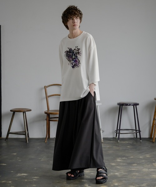 KUUUPY（クーピー）の「Flower Scratch Print Big Tee - フラワースクラッチプリントビッグTシャツ（Tシャツ/カットソー・メンズ・ホワイト・SMALL/MEDIUM/LARGE）」の9枚目の写真