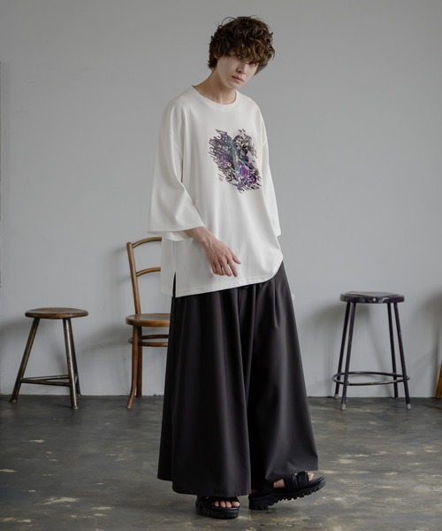 KUUUPY（クーピー）の「Flower Scratch Print Big Tee - フラワースクラッチプリントビッグTシャツ（Tシャツ/カットソー・メンズ・ホワイト・SMALL/MEDIUM/LARGE）」の10枚目の写真