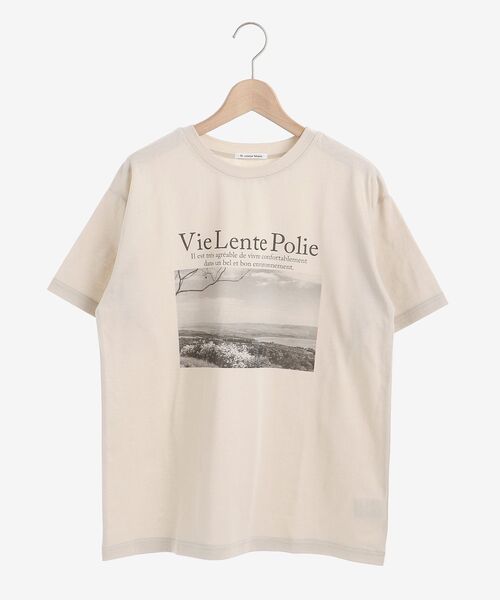 le.coeur blanc（ルクールブラン）の「モノクロフォトプリントTシャツ（Tシャツ/カットソー・レディース・オフホワイト/グレイッシュベージュ・38）」の11枚目の写真