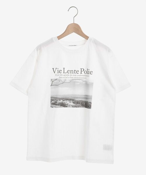 le.coeur blanc（ルクールブラン）の「モノクロフォトプリントTシャツ（Tシャツ/カットソー・レディース・オフホワイト/グレイッシュベージュ・38）」の9枚目の写真