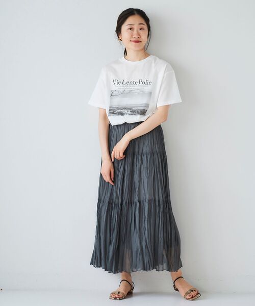 le.coeur blanc（ルクールブラン）の「モノクロフォトプリントTシャツ（Tシャツ/カットソー・レディース・オフホワイト/グレイッシュベージュ・38）」の6枚目の写真