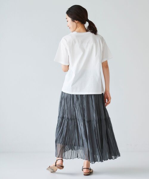 le.coeur blanc（ルクールブラン）の「モノクロフォトプリントTシャツ（Tシャツ/カットソー・レディース・オフホワイト/グレイッシュベージュ・38）」の10枚目の写真