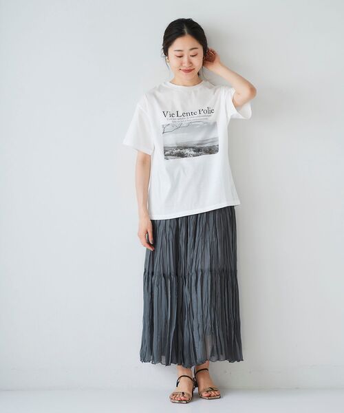 le.coeur blanc（ルクールブラン）の「モノクロフォトプリントTシャツ（Tシャツ/カットソー・レディース・オフホワイト/グレイッシュベージュ・38）」の19枚目の写真