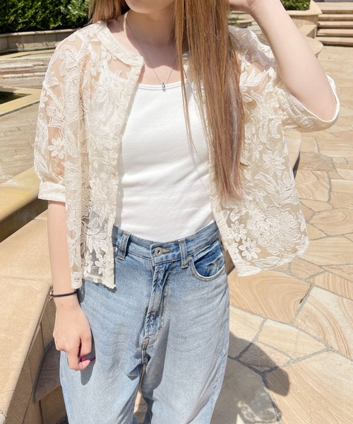 PairPair（ペアペア）の「オーガンジーレースブラウス（シャツ/ブラウス・レディース・オフホワイト/アイボリー・フリー）」の2枚目の写真