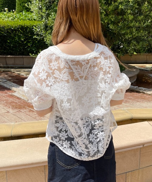 PairPair（ペアペア）の「オーガンジーレースブラウス（シャツ/ブラウス・レディース・オフホワイト/アイボリー・フリー）」の7枚目の写真