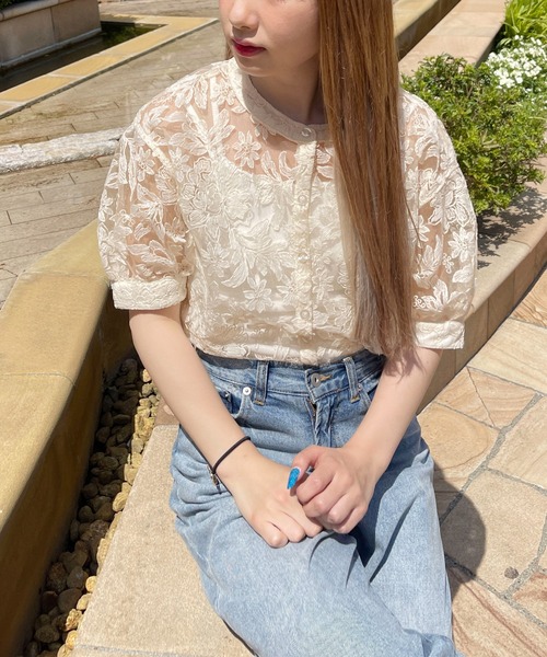 PairPair（ペアペア）の「オーガンジーレースブラウス（シャツ/ブラウス・レディース・オフホワイト/アイボリー・フリー）」の9枚目の写真