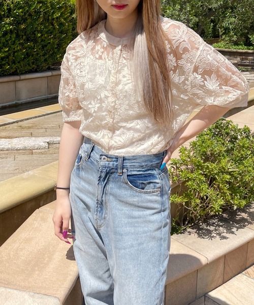 PairPair（ペアペア）の「オーガンジーレースブラウス（シャツ/ブラウス・レディース・オフホワイト/アイボリー・フリー）」の10枚目の写真