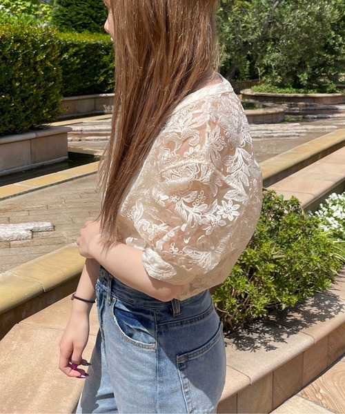 PairPair（ペアペア）の「オーガンジーレースブラウス（シャツ/ブラウス・レディース・オフホワイト/アイボリー・フリー）」の11枚目の写真