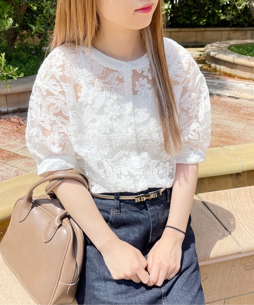 PairPair（ペアペア）の「オーガンジーレースブラウス（シャツ/ブラウス・レディース・オフホワイト/アイボリー・フリー）」の15枚目の写真