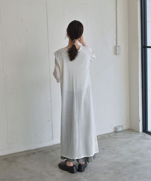 RETRO GIRL（レトロガール）の「2WAYメッシュロングベスト（Tシャツ/カットソー・レディース・ブラック/オフホワイト/グリーン・FREE）」の7枚目の写真