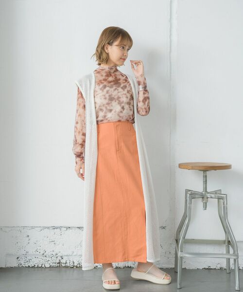 RETRO GIRL（レトロガール）の「2WAYメッシュロングベスト（Tシャツ/カットソー・レディース・ブラック/オフホワイト/グリーン・FREE）」の8枚目の写真