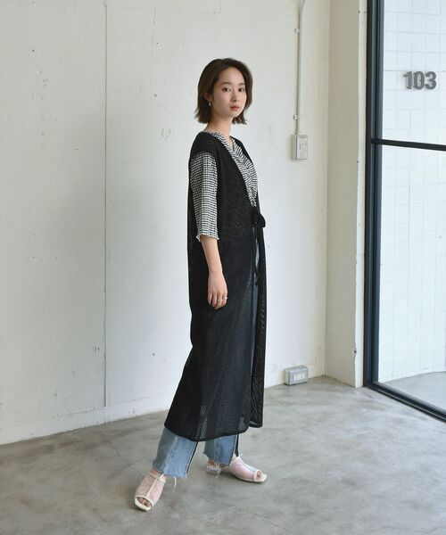 RETRO GIRL（レトロガール）の「2WAYメッシュロングベスト（Tシャツ/カットソー・レディース・ブラック/オフホワイト/グリーン・FREE）」の16枚目の写真