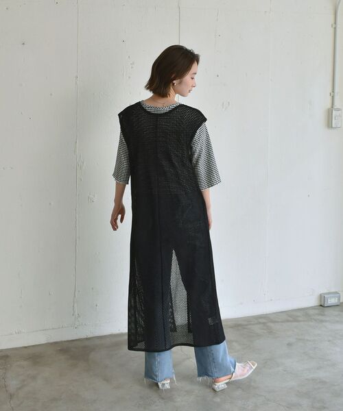 RETRO GIRL（レトロガール）の「2WAYメッシュロングベスト（Tシャツ/カットソー・レディース・ブラック/オフホワイト/グリーン・FREE）」の18枚目の写真