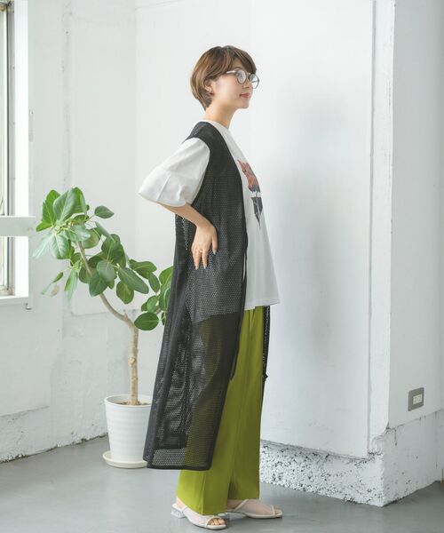 RETRO GIRL（レトロガール）の「2WAYメッシュロングベスト（Tシャツ/カットソー・レディース・ブラック/オフホワイト/グリーン・FREE）」の22枚目の写真