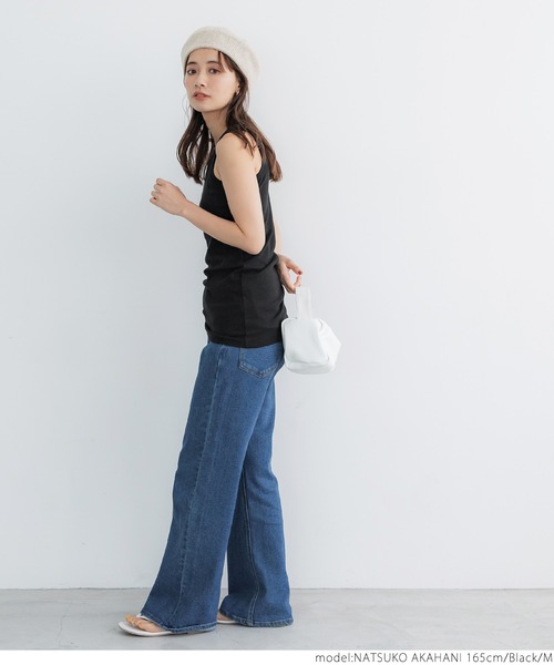 coca(coca)(コカ)の「OUT BRA アメリカンスリーブカップ付きタンクロング丈(タンクトップ・レディース・ホワイト/ブラック・M/L/S)」の7枚目の写真