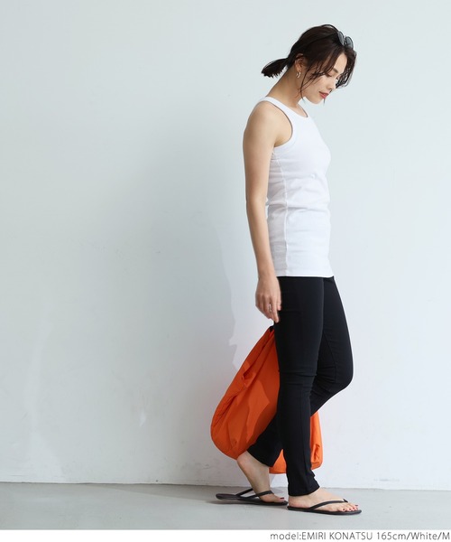 coca(coca)(コカ)の「OUT BRA アメリカンスリーブカップ付きタンクロング丈(タンクトップ・レディース・ホワイト/ブラック・M/L/S)」の10枚目の写真