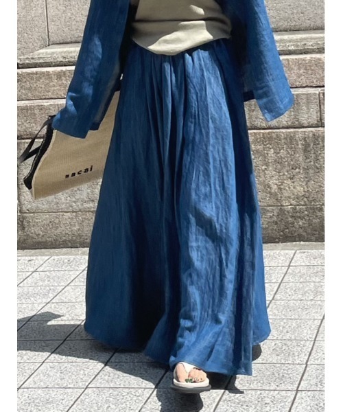 ulu（ウル）の「Linen denim flare skirt（デニムスカート・レディース・ブルー・FREE）」の14枚目の写真