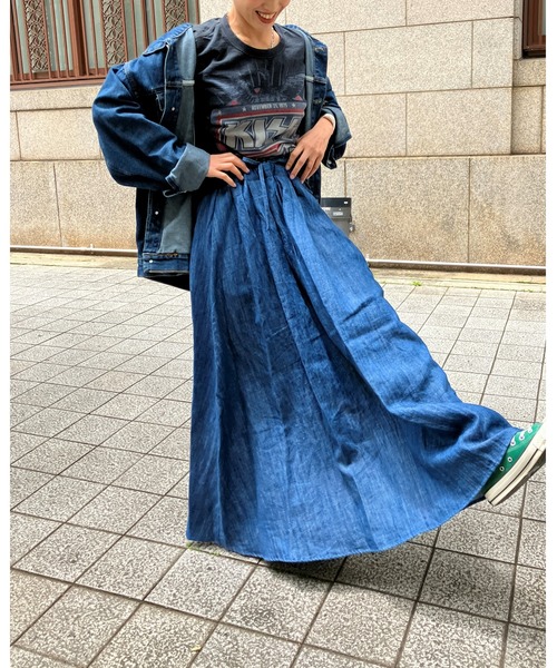 ulu（ウル）の「Linen denim flare skirt（デニムスカート・レディース・ブルー・FREE）」の18枚目の写真