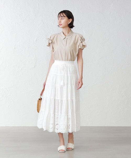 EPOCA THE SHOP(エポカザショップ)の「リボンスリーブブラウス(シャツ/ブラウス・レディース・ホワイト/ベージュ・38)」の6枚目の写真