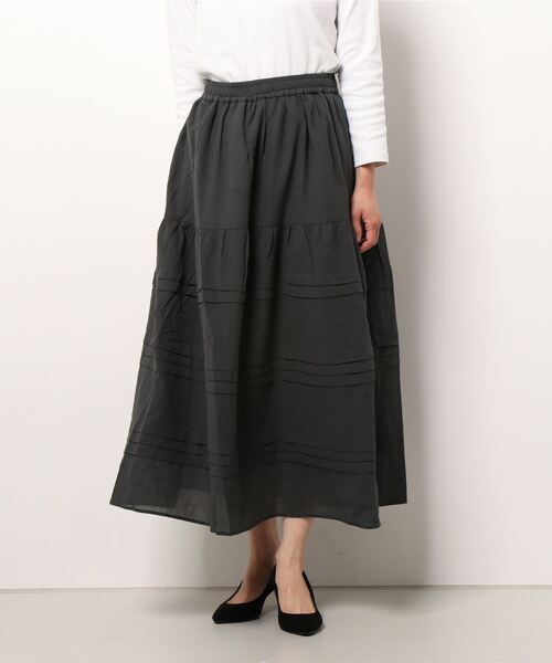 sm2rhythm（サマンサモスモスリズム）の「横段タックスカート（スカート・レディース・グリーン/ブラウン/ブラック・ﾌﾘ-）」の17枚目の写真