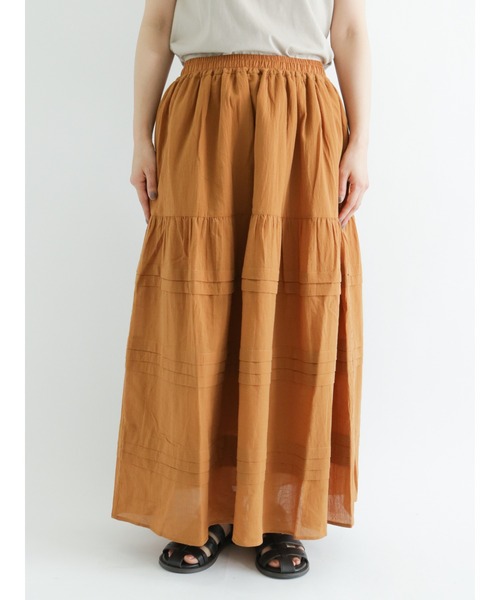 sm2rhythm（サマンサモスモスリズム）の「横段タックスカート（スカート・レディース・グリーン/ブラウン/ブラック・ﾌﾘ-）」の12枚目の写真