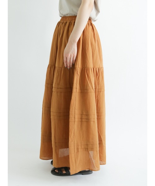 sm2rhythm（サマンサモスモスリズム）の「横段タックスカート（スカート・レディース・グリーン/ブラウン/ブラック・ﾌﾘ-）」の13枚目の写真