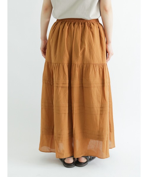 sm2rhythm（サマンサモスモスリズム）の「横段タックスカート（スカート・レディース・グリーン/ブラウン/ブラック・ﾌﾘ-）」の14枚目の写真