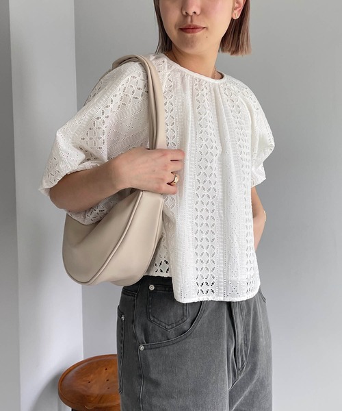 CAPRICIEUX LE'MAGE（カプリシューレマージュ）の「刺繍バルーンブラウス（シャツ/ブラウス・レディース・ブラック/ホワイト・FREE）」の12枚目の写真