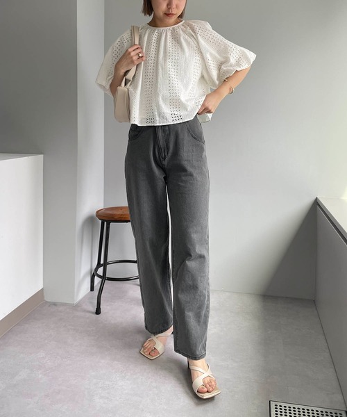 CAPRICIEUX LE'MAGE（カプリシューレマージュ）の「刺繍バルーンブラウス（シャツ/ブラウス・レディース・ブラック/ホワイト・FREE）」の20枚目の写真