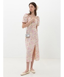 Fano Studios | 【Fano Studios】【2022SS】Square neck puff sleeve slit floral dress FX22L114(ワンピース)