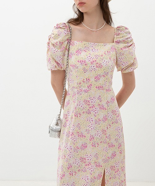 Fano Studios(ファノ ストゥディオズ)の「【Fano Studios】Square neck puff sleeve slit floral dress FX22L114(ワンピース・レディース・ピンク系その他・L/S/M)」の8枚目の写真