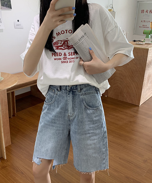c.u.l(シーユーエル)の「【c.u.l:w】レトロフロントプリントTシャツ culw229(Tシャツ/カットソー・レディース・ホワイト/グレー・FREE)」の4枚目の写真
