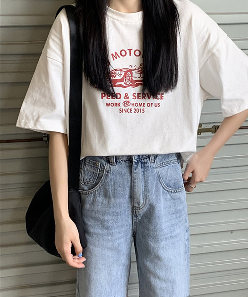 c.u.l(シーユーエル)の「【c.u.l:w】レトロフロントプリントTシャツ culw229(Tシャツ/カットソー・レディース・ホワイト/グレー・FREE)」の7枚目の写真