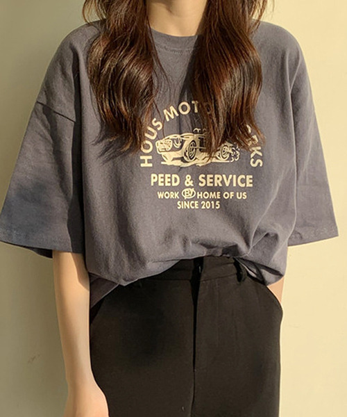 c.u.l(シーユーエル)の「【c.u.l:w】レトロフロントプリントTシャツ culw229(Tシャツ/カットソー・レディース・ホワイト/グレー・FREE)」の8枚目の写真
