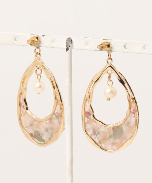 tone(トーン)の「【S.coeuf】ピアス おおきなお花の雫×淡水パール(MA)(ピアス(両耳用)・レディース・ピンク・FREE)」の3枚目の写真