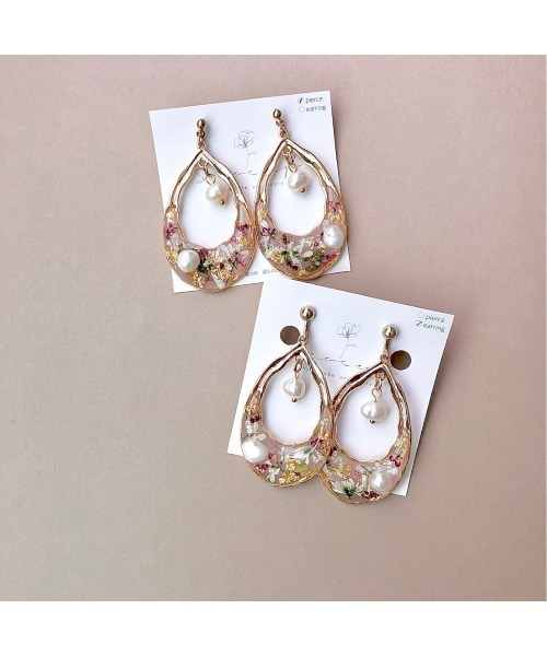 tone(トーン)の「【S.coeuf】ピアス おおきなお花の雫×淡水パール(MA)(ピアス(両耳用)・レディース・ピンク・FREE)」の4枚目の写真
