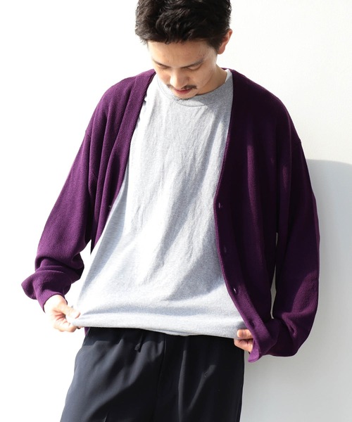 BEAMS（ビームス）の「BEAMS / 9ゲージ イージーフィット ニットカーディガン（カーディガン/ボレロ・メンズ・ミント/ラベンダー・S/M/L/XL）」の10枚目の写真