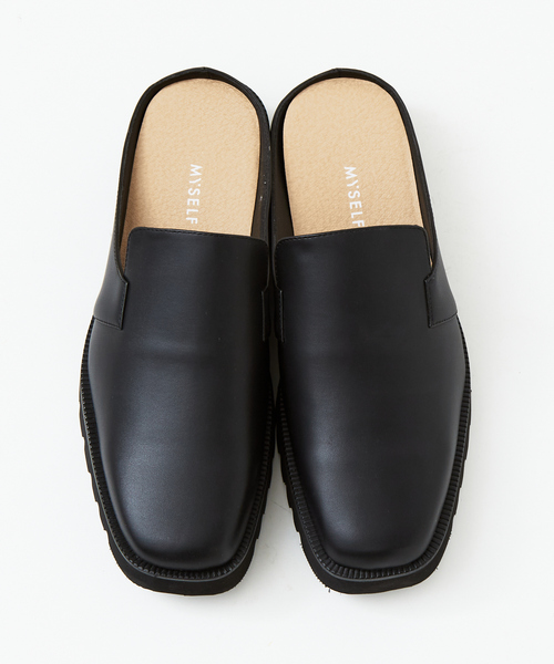 ABAHOUSE（アバハウス）の「ネオレザースクウエアトゥ ミュール /サンダル（サンダル・メンズ・ブラック・M/L/LL）」の7枚目の写真