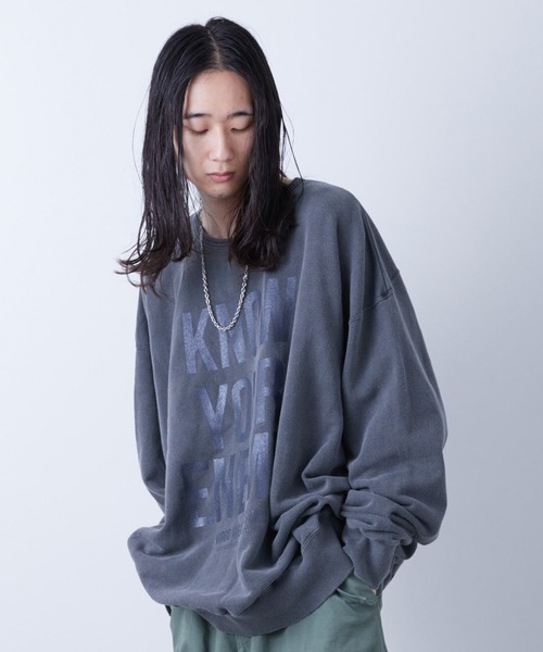 VIRGOwearworks(ヴァルゴウェアワークス)の「PIGMENT WIDE SWT(スウェット・メンズ・ブラック/カーキ・4/2/3)」の4枚目の写真