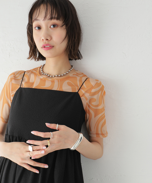 Oriens JOURNAL STANDARD(オリエンス ジャーナルスタンダード)の「マーブルシェアTシャツ(Tシャツ/カットソー・レディース・ブラウン/オレンジ/ブルー系その他・FREE)」の1枚目の写真