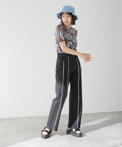 Oriens JOURNAL STANDARD(オリエンス ジャーナルスタンダード)の「マーブルシェアTシャツ(Tシャツ/カットソー・レディース・ブラウン/オレンジ/ブルー系その他・FREE)」の8枚目の写真