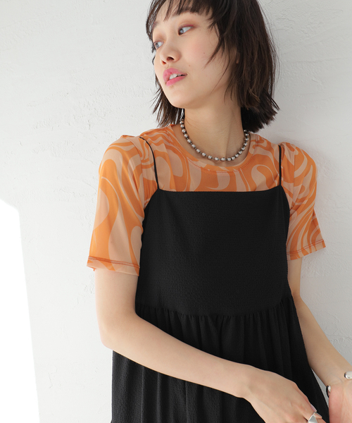 Oriens JOURNAL STANDARD(オリエンス ジャーナルスタンダード)の「マーブルシェアTシャツ(Tシャツ/カットソー・レディース・ブラウン/オレンジ/ブルー系その他・FREE)」の10枚目の写真