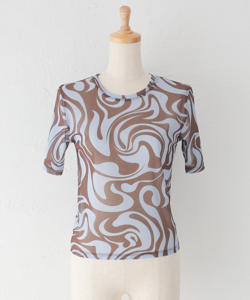 Oriens JOURNAL STANDARD(オリエンス ジャーナルスタンダード)の「マーブルシェアTシャツ(Tシャツ/カットソー・レディース・ブラウン/オレンジ/ブルー系その他・FREE)」の13枚目の写真