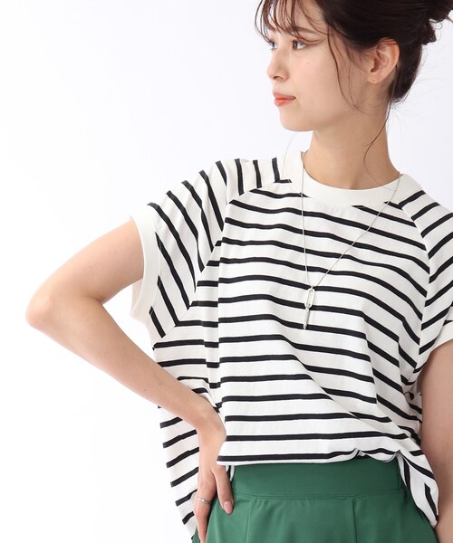 USAコットンモックネックTシャツ