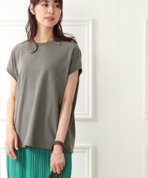 USAコットンモックネックTシャツ